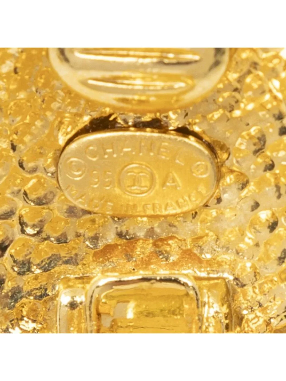 Chanel CC Logo Round Clip Type Earrings Gold Plated